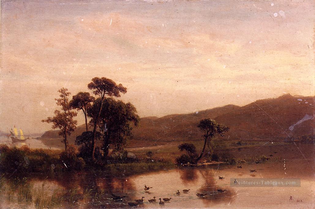 Étude pour Gosnold à Cuttyhunk 1602 Albert Bierstadt paysages Rivières Peintures à l'huile